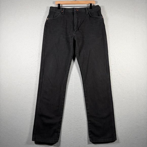 Wrangler Other - Vintage Wrangler Mens Straight Leg Black Denim Jeans Faded Wash 33x31 Cowboy Cut
